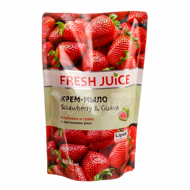 фото 1/Крем-мило рідке Фреш Джус (Fresh Juice) Полуниця і гуава (Strawberry & Guava) 460 мл