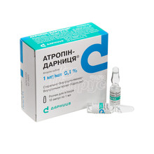 Атропін-Дарниця розчин для ін*єкцій ампули 0,1% по 1 мл 10 штук