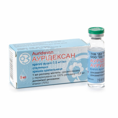 Аурідексан краплі вушні 0,05% 5 мл