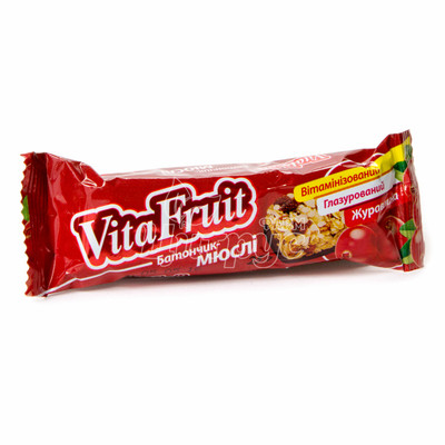 Батончик Вітафрут (Vitafruit) Мюслі журавлина глазуровані 25 г