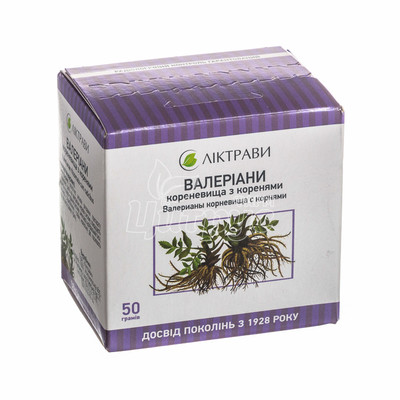 Валеріани кореневища з корінням кореневища з корінням 50 г