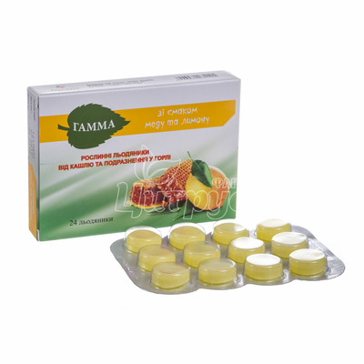 Гамма льодяники мед-лимон 24 штуки