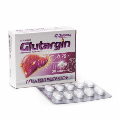 Глутаргін таблетки 750 мг 30 штук