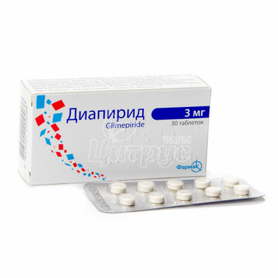 Діапірид таблетки 3 мг 30 штук