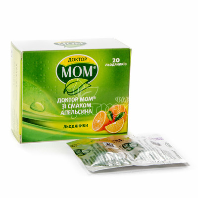 Доктор Мом льодяники для розсмоктування апельсин 20 штук