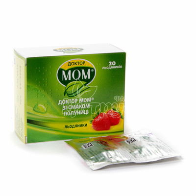 Доктор Мом льодяники для розсмоктування полуниця 20 штук