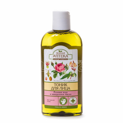 Тонік для обличчя Зелена Аптека Рожева вода і мигдальне Олія для зрілої шкіри обличчя 200 мл