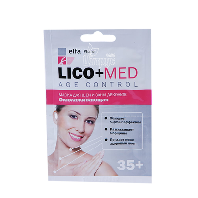 Маска для шиї і зони декольте Ельфа Фарм (Elfa Pharm) Ліко + Мед (Lico + Med) Омолоджуюча після 35-ти 20 мл