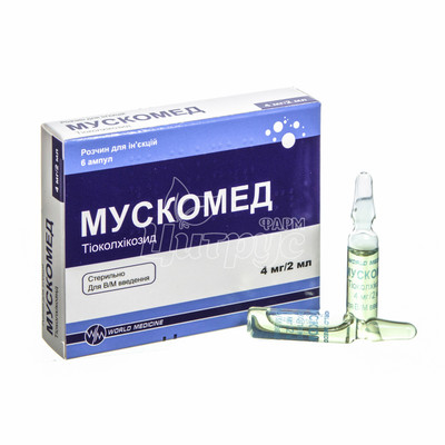 Мускомед розчин для ін*єкцій ампули 4 мг / 2 мл по 2 мл 6 штук