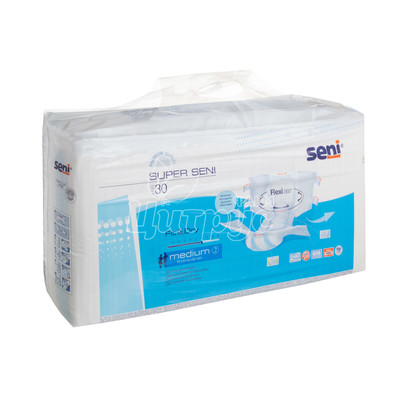 Підгузки для дорослих Сені (Seni) Супер Медіум (Super Medium) (75 - 110 см) 30 штук
