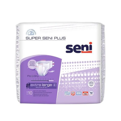 Підгузки для дорослих Сені (Seni) Супер Плюс Екстра Лардж (Super Plus Extra Large) 10 штук
