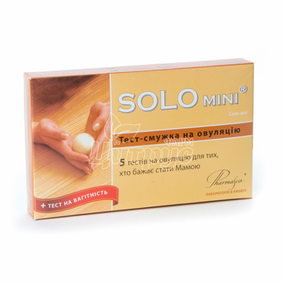 Тест-смужки для визначення овуляції Соло Міні (Solo Mini) one-step lh test 5 штук