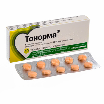 Тонорма таблетки вкриті оболонкою 10 штук