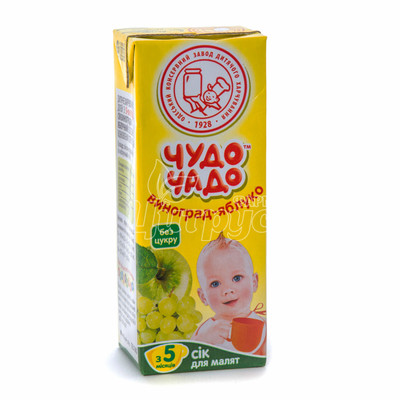 Сік дитячий Чудо-Чадо виноград-яблуко 200 мл