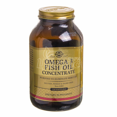 Солгар (Solgar) Омега-3 концентрат риб*ячого жиру 120 штук (Omega 3 Fish Oil) капсули 
