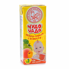 Сік дитячий Чудо-Чадо яблучно-персиковий з м*якоттю і цукром 200 мл