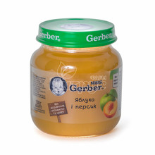 Пюре дитяче Гербер (Gerber) фруктове яблуко і персик з 5 місяців 130 г