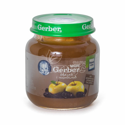 Пюре дитяче Гербер (Gerber) фруктове яблуко і чорнослив з 5 місяців 130 г