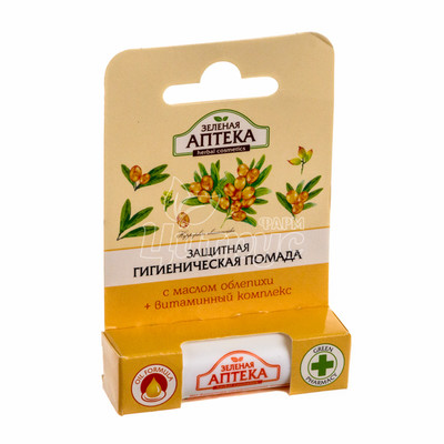 Помада гігієнічна Зелена Аптека Захисна з Олією обліпихи 3,6 г