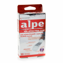 Лейкопластир бактерицидний Алпе (Alpe) класік з іонами срібла (76 мм х 19 мм) прозорий 20 штук