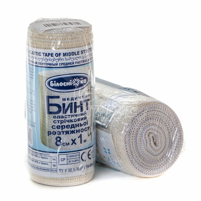 Бинт еластичний з кліпсою Тон-1 (1 м х 8 см)