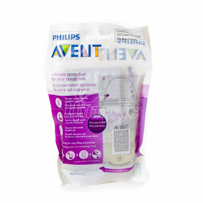Пакети Філіпс Авент (Philips Avent) для зберігання молока 180 мл 25 штук