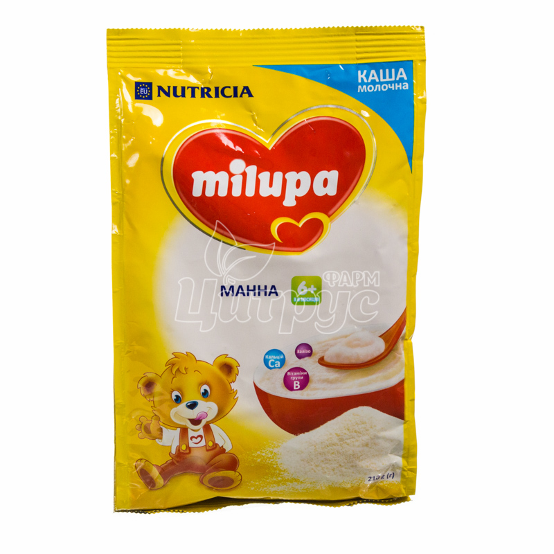 фото 1/Каша дитяча молочна Мілупа (Milupa) манна з 6 місяців 210 г