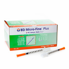 Шприц 1 мл інсуліновий U-100 Бектон Дикенсон (Becton Dickinson) BD Micro-Fine Plus голка 30G (0,3 х 8 мм)
