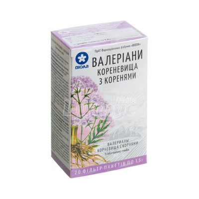 Валеріани кореневища з корінням кореневища з корінням 1,5 г фільтр-пакети 20 штук