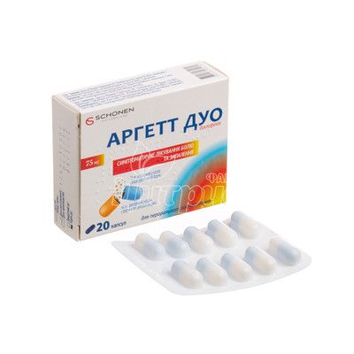 Аргетт Дуо капсули з модифікованим вивільненням 75 мг 20 штук