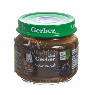 Пюре дитяче Гербер (Gerber) фруктове чорнослив з 4 місяців 80 г