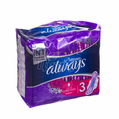Прокладки гігієнічні жіночі Олвейс (Always) Платінум коллекшин Ультра Супер Плюс (Platinum Collection Ultra Super Plus) 7 штук