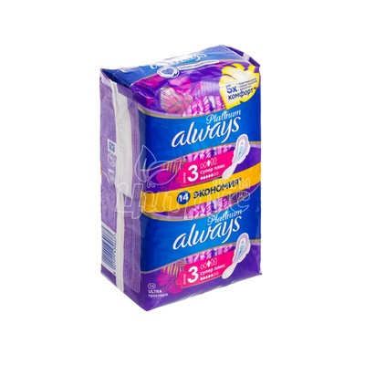 Прокладки гігієнічні жіночі Олвейс (Always) Платінум коллекшин Ультра Супер Плюс (Platinum Collection Ultra Super Plus) 14 штук