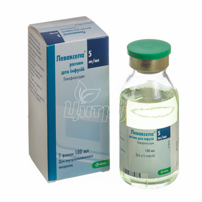 Леваксела розчин для інфузій 5 мг / мл 100 мл