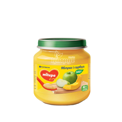 Пюре дитяче Мілупа (Milupa) фруктове яблуко і гарбуз з 6 місяців 125 г