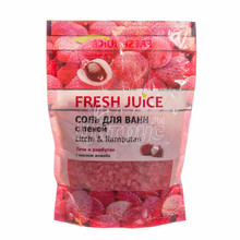 Сіль для ванн Фреш Джус (Fresh Juice) Лічі і Рамбутан (Litchi & Rambutan) з піною дой-пак 500 г