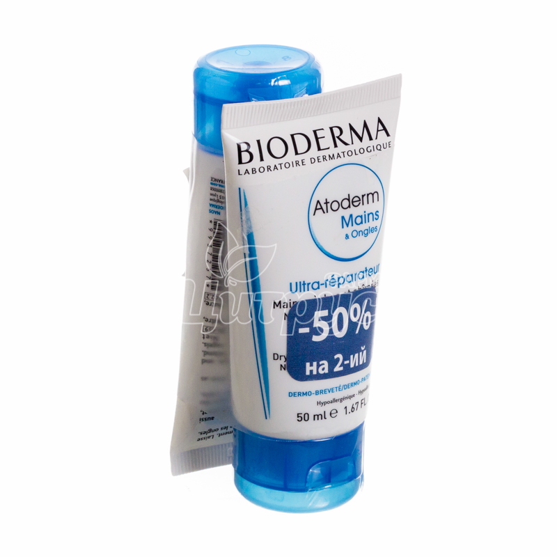 фото 1/Біодерма Атодерм (Bioderma Аtoderm) Набір Дуо крем для рук 50 мл 2 штуки