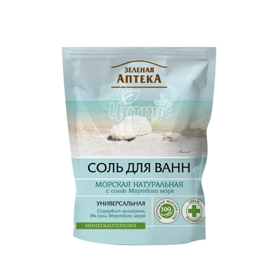 Сіль для ванн Зелена Аптека Натуральна морська дой-пак 500 г