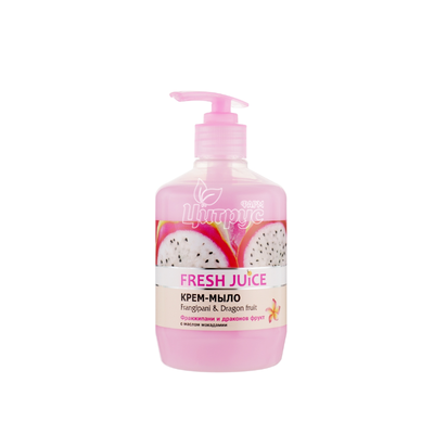 Крем-мило рідке Фреш джус (Fresh Juice) Франжіпані і драконів фрукт (Frangipani & Dragon fruit) З дозатором 460 мл