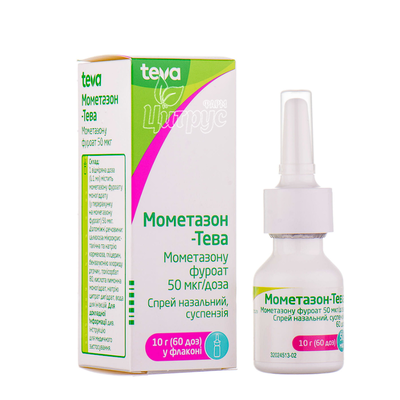 Моментазон-Тева спрей назальний 50 мкг / доза 10 г 60 доз