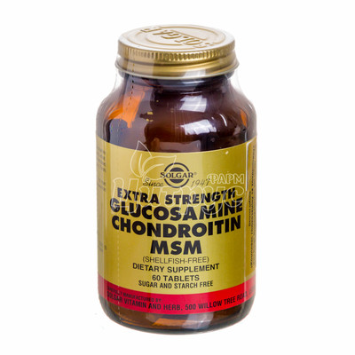 Солгар (Solgar) Глюкозамін з хондроїтином 60 штук (Glucosamine Chondroitin MSM) комплекс таблетки 