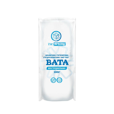 Вата нестерильна Доктор Вайт (Dr.White) зигзаг 100 г