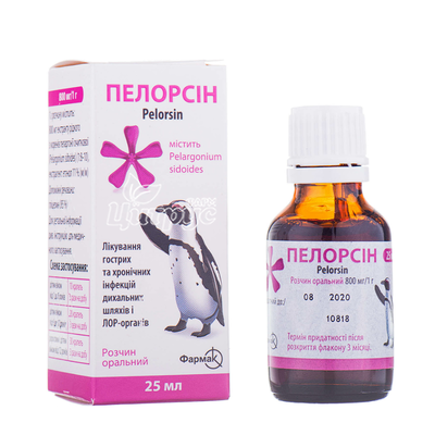 Пелорсін розчин оральний 800 мг / 1 г 25 мл