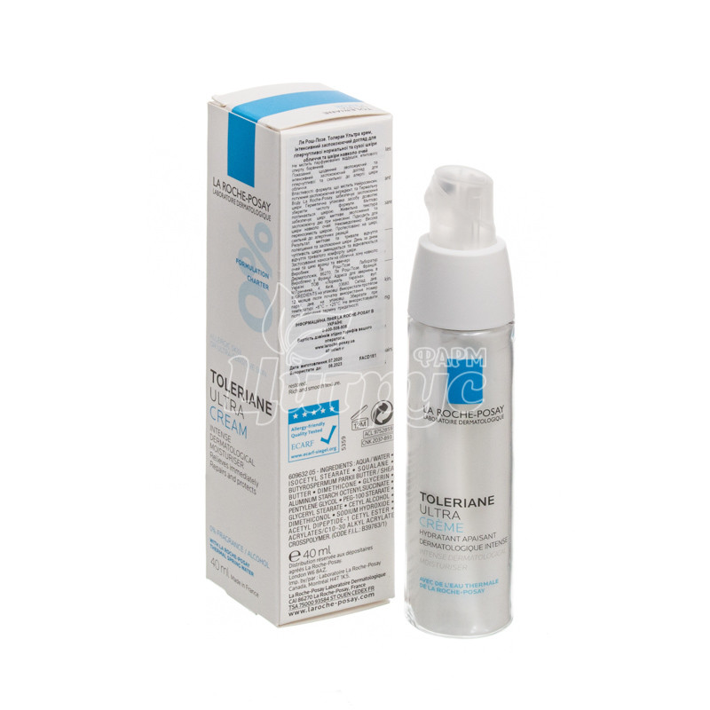 фото 2/Ля Рош позе Толеран Ультра (La Roche Posay Toleriane Ultra) Засіб заспокійливий, інтенсивної дії, нічний догляд для шкіри обличчя та контуру очей 40 мл