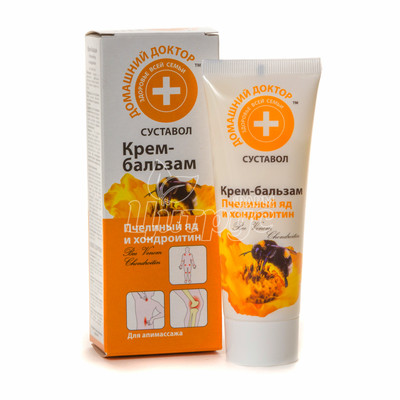 Крем-бальзам Домашній Доктор Бджолина отрута і хондроїтин 75 мл