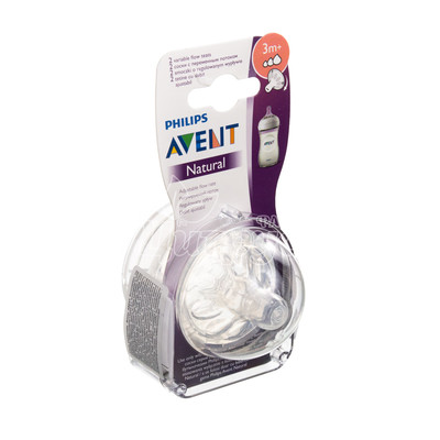 Соска Філіпс Авент (Philips Avent) Нейчрал (Natural) силіконова зі змінним потоком з 3+ місяців