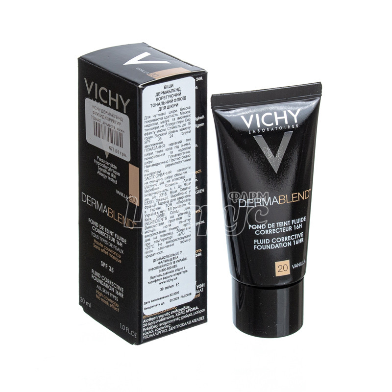 фото 2/Віші Дермабленд Тон 20 (Vichy Dermablend) Флюїд корегуючий тональний SPF 35 30 мл