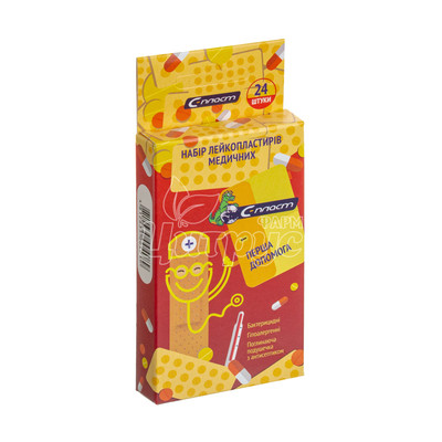 Лейкопластир С-Пласт набір Перша допомога 24 штуки