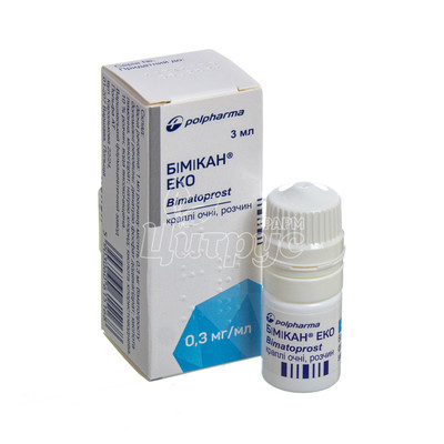 Бімікан Еко краплі очні 0,3 мг / мл 3 мл