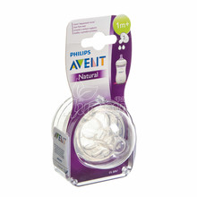 Соска Філіпс Авент (Philips Avent) Нейчрал (Natural) силіконова з повільним потоком з 1+ місяці 2 штуки